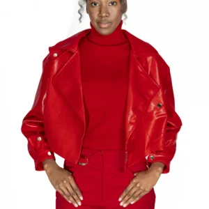 Inicio cazadora roja perfecto polipiel