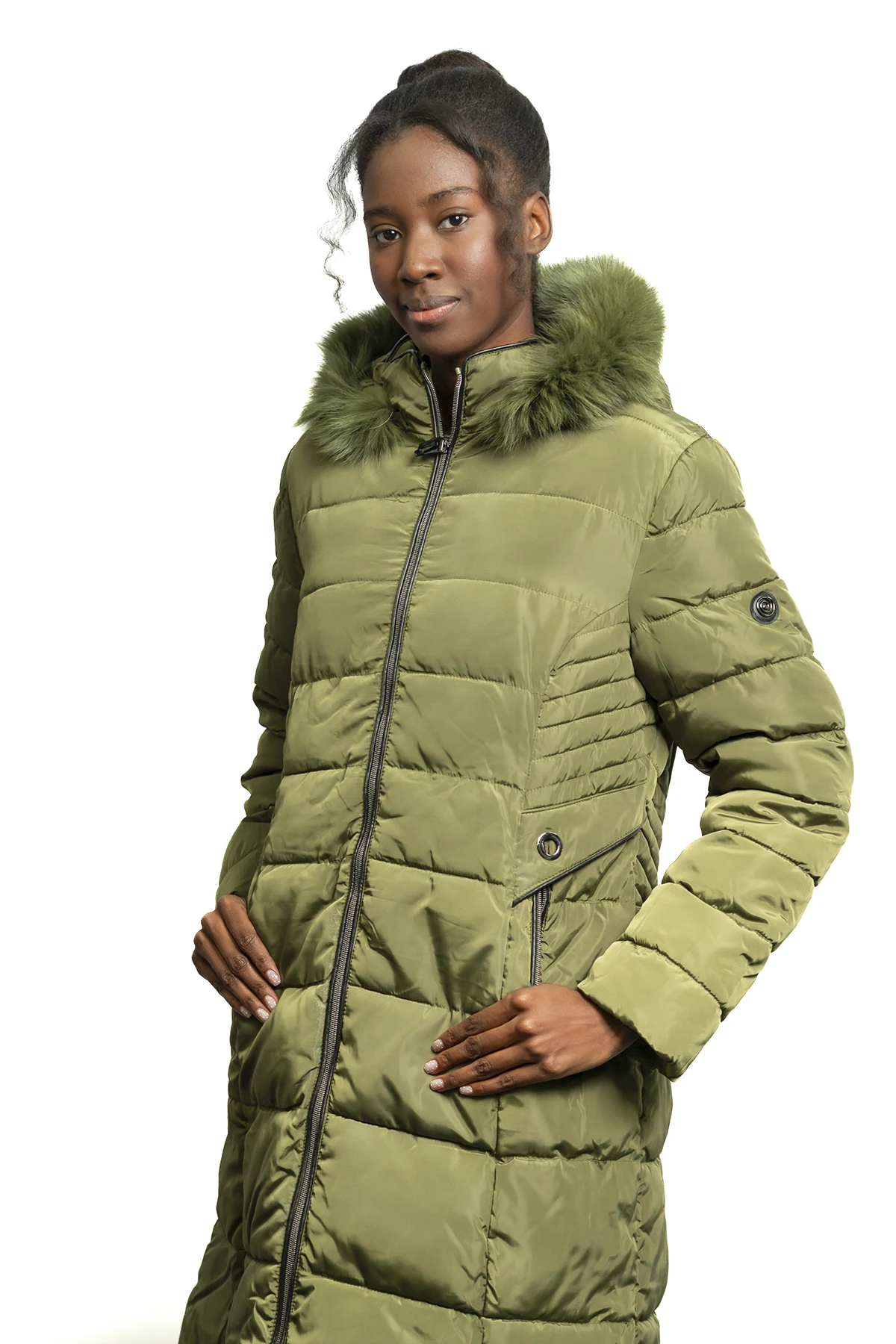 abrigo plumífero puffer 3/4 "forest shield" – verde oliva abrigo plumífero puffer 3/4 "forest shield" – verde oliva