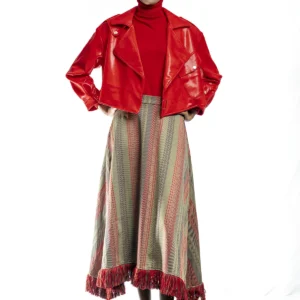 Inicio falda midi "heritage fringe" – estampado geométrico