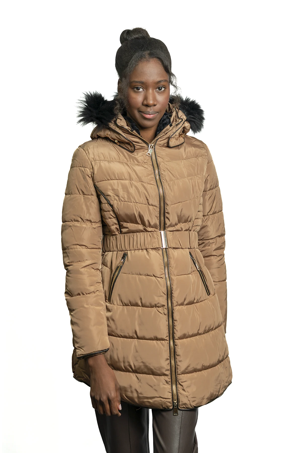 abrigo plumífero puffer 3/4 "amber glow" – bronce abrigo plumífero puffer 3/4 "amber glow" – bronce