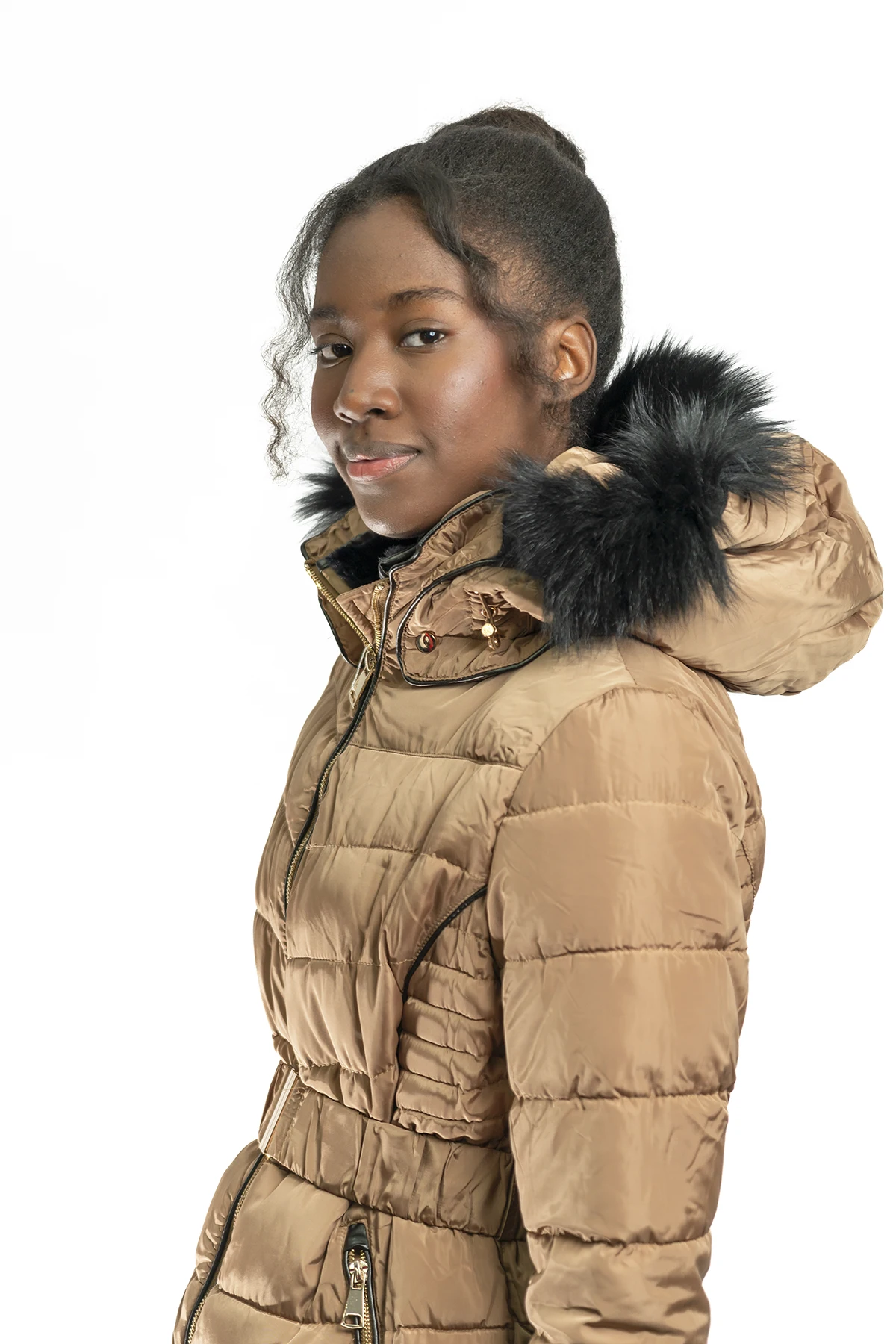 abrigo plumífero puffer 3/4 "amber glow" – bronce abrigo plumífero puffer 3/4 "amber glow" – bronce